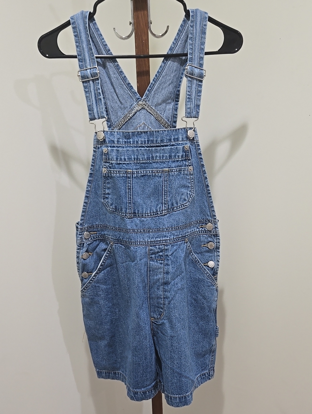 Vintage 90s/Y2K London London Denim Overall Shorts Romper Size Medium